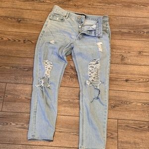 Express | Distressed Vintage Skinny Ankle Jean | Light Wash | Size: 6
